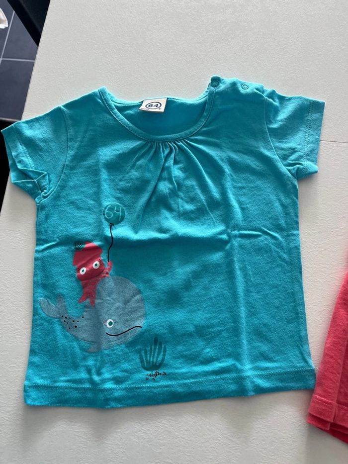Lot de deux tee shirt MC 64 12 mois - photo numéro 3