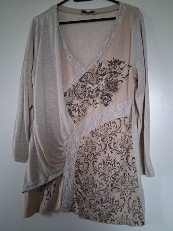 Tunique beige et marron " t- XL "