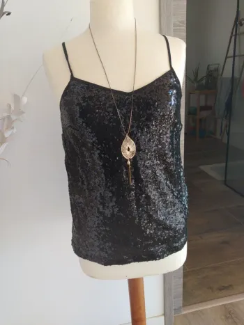 Top sequins noirs Cache Cache 36