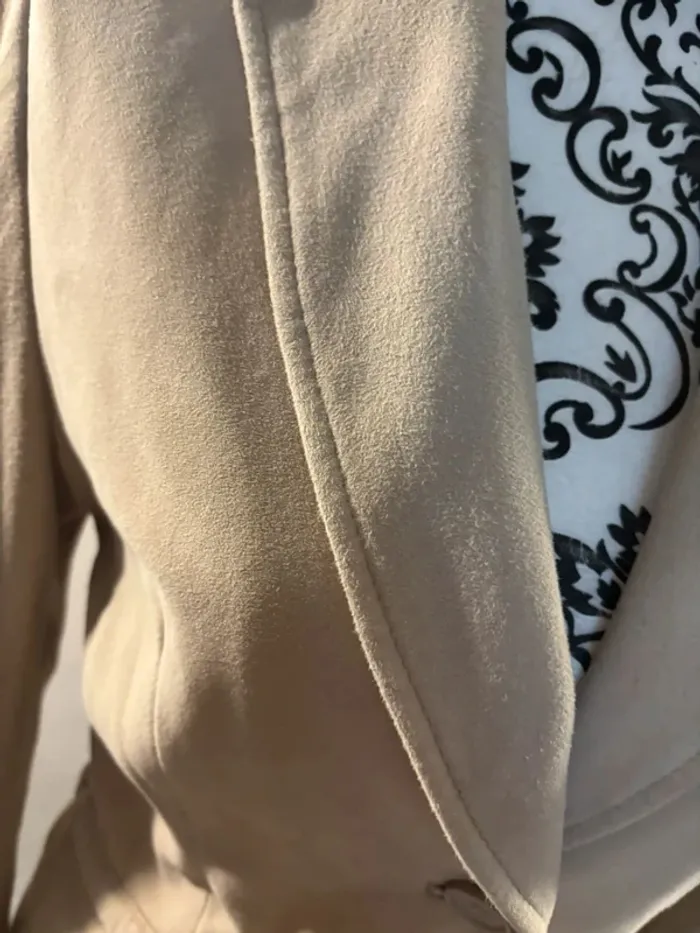 Blazer femme en suédine beige Mango 38 - photo numéro 3