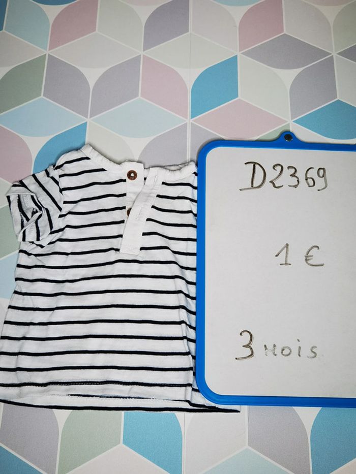 D2369 - tee-shirt garçon 3 mois - photo numéro 3