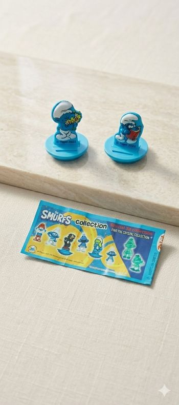 Lot de 2 Figurines Kinder Schtroumpfs