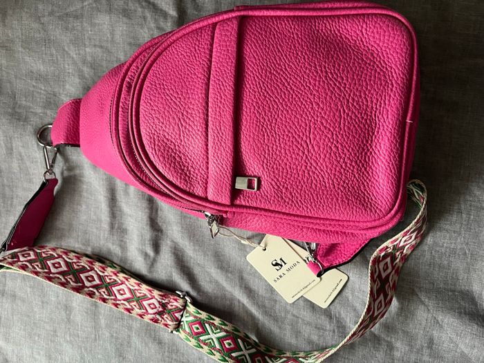 Sac à dos a bandoulière rose - photo numéro 3