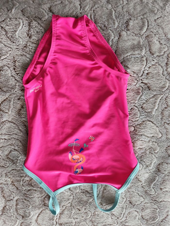 Maillot de bain rose fluo Nabaiji une pièce pour enfant