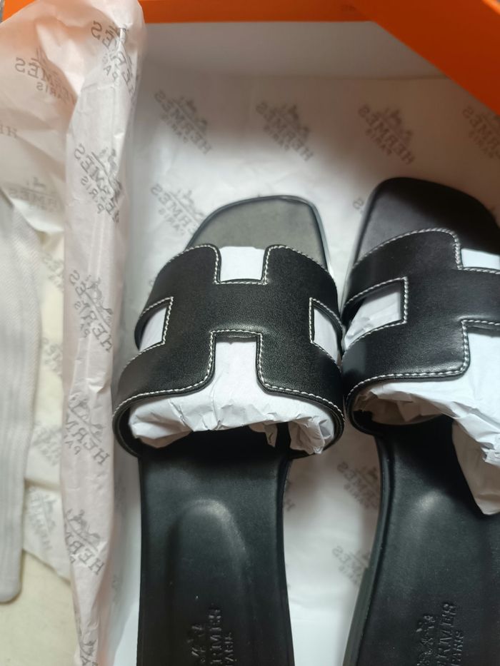 Sandales Hermes Oran noir taille 38 - photo numéro 5