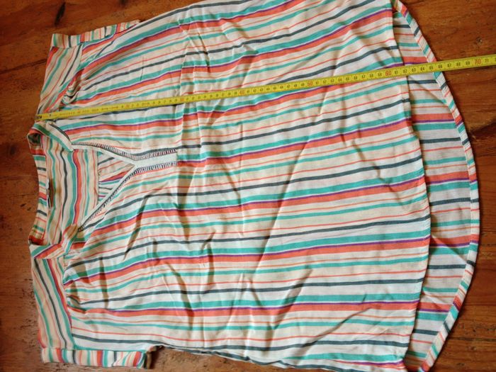 Blouse rayée ample manches courtes taille L look féminin - photo numéro 4