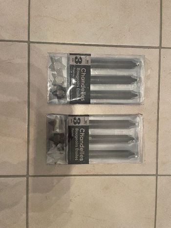 Lot de 2*3 Chandelles avec Bougeoirs Etoiles