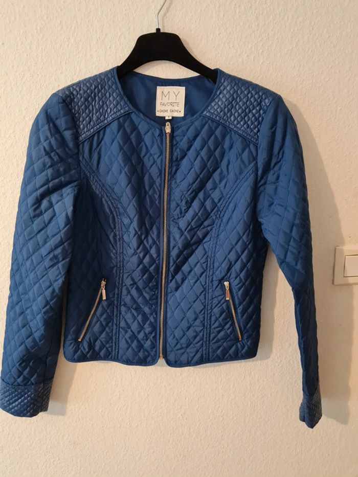 Veste bi matière bleu Cache Cache