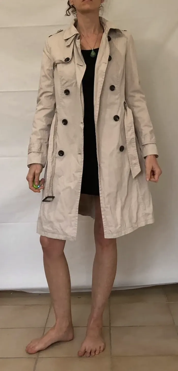 Trench crème avec ceinture Promod taille 38 comme neuf - photo numéro 4
