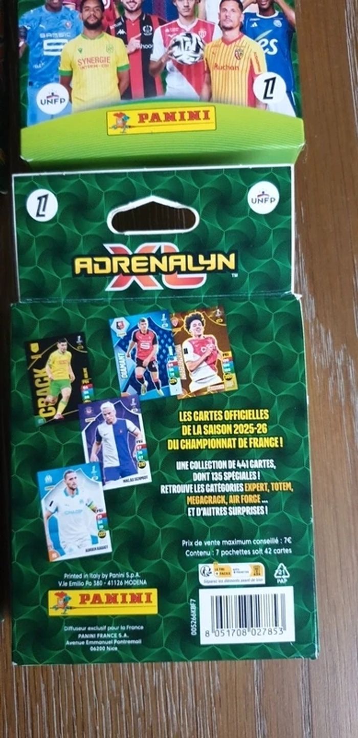 4 Pack Panini - Adrenalyn XL Ligue 1 2025/2026 Blister 7 Pochettes non ouvert - photo numéro 2