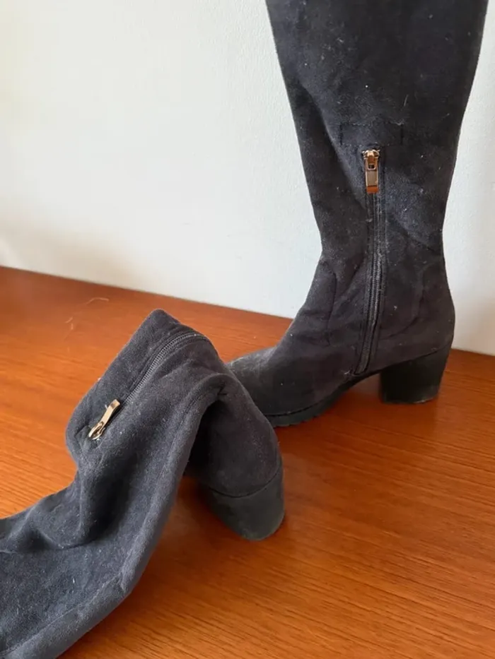 Bottes suédine violet/gris - photo numéro 4