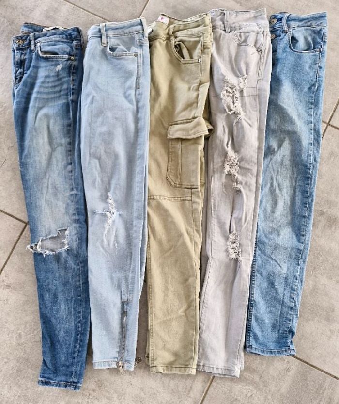 Lot de 5 jeans/pantalons taille 36 femme