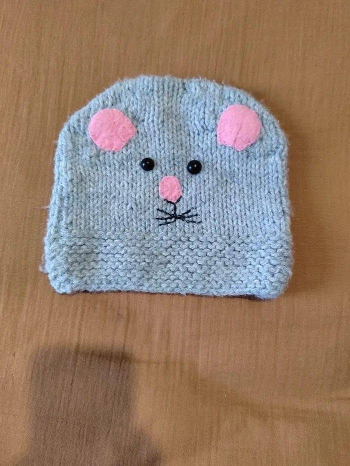Bonnet souris fait main 4 ans