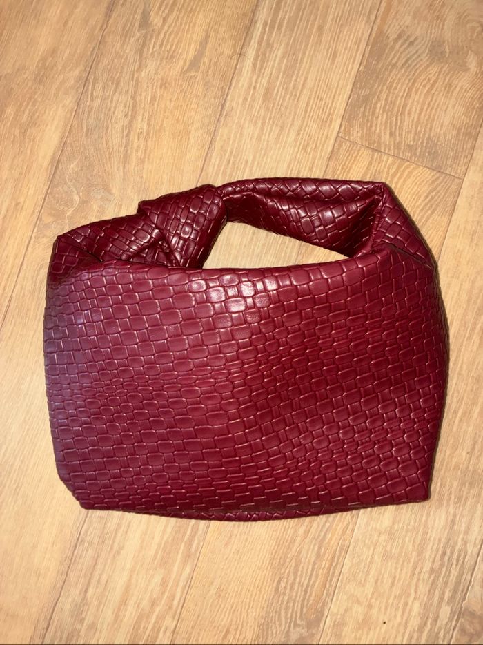 Sac à main bordeaux poignée noeud