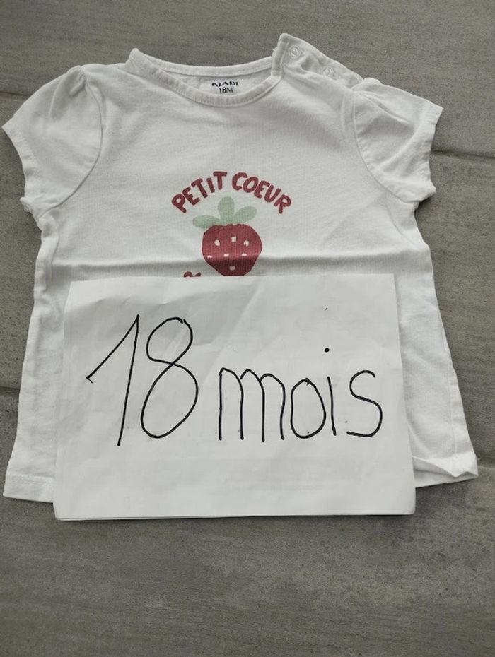 Lot n° 453 T-shirt manches courtes Kiabi 18 mois