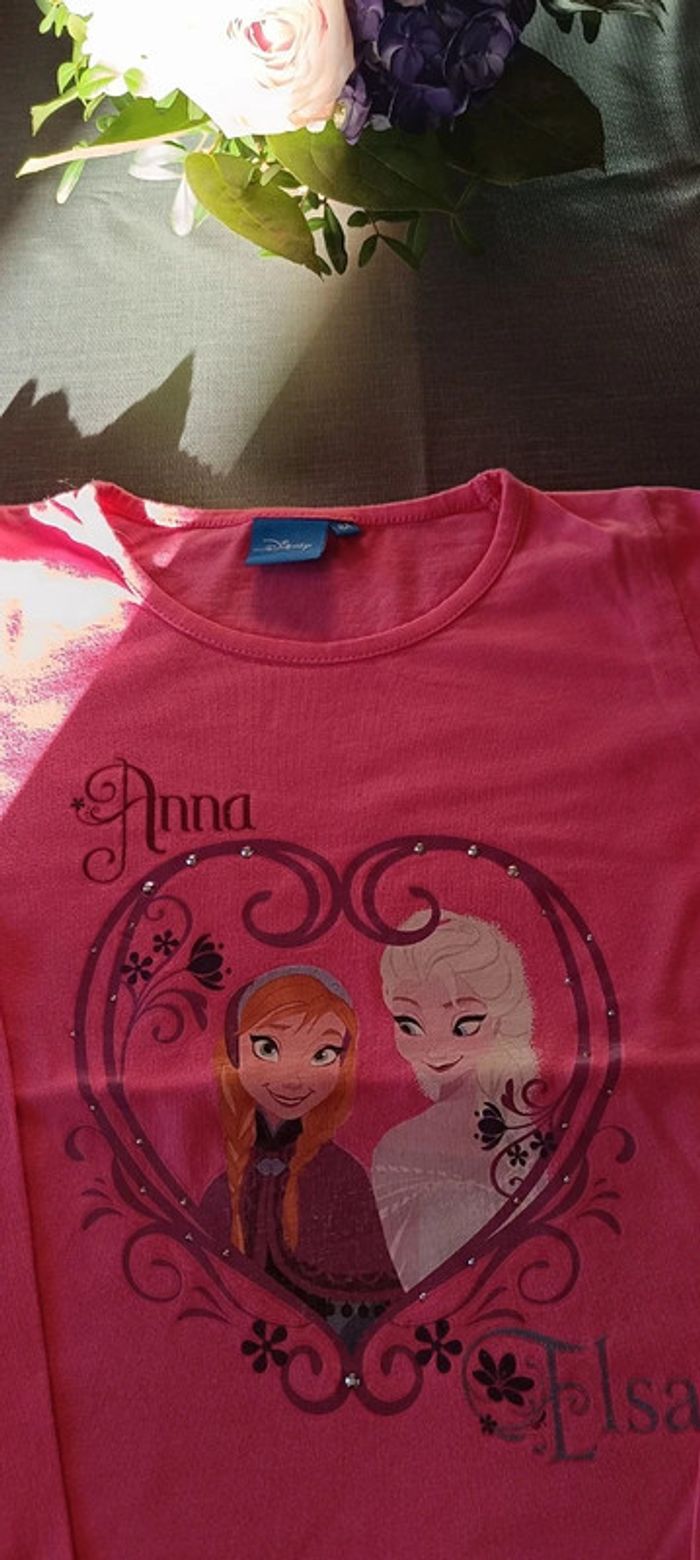 Tee-shirt la reine des neiges disney 8 ans - photo numéro 3
