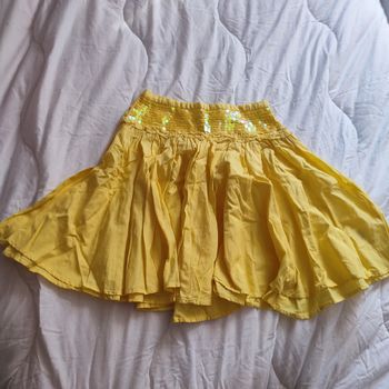 Jupe 10 ans à volants jaune