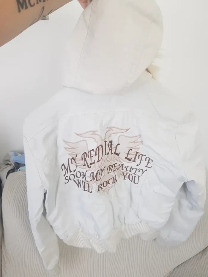 Manteau blanc "Rock You" Femme Taille L - photo numéro 6