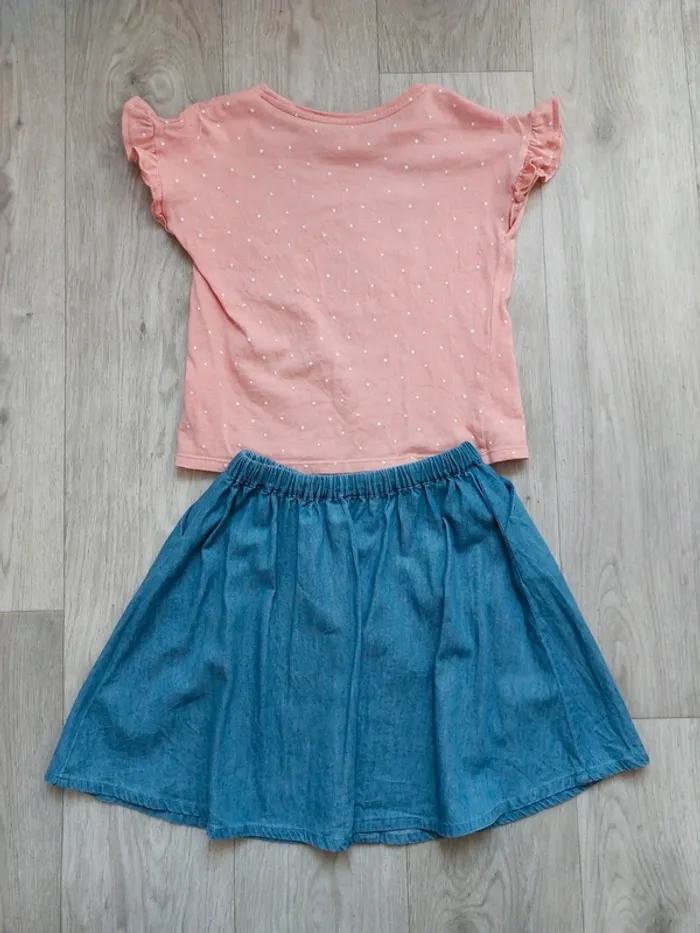 Joli ensemble t-shirt volanté + jupe 7A - photo numéro 7