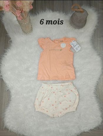 Ensemble été kiabi 2pieces neuf 6mois