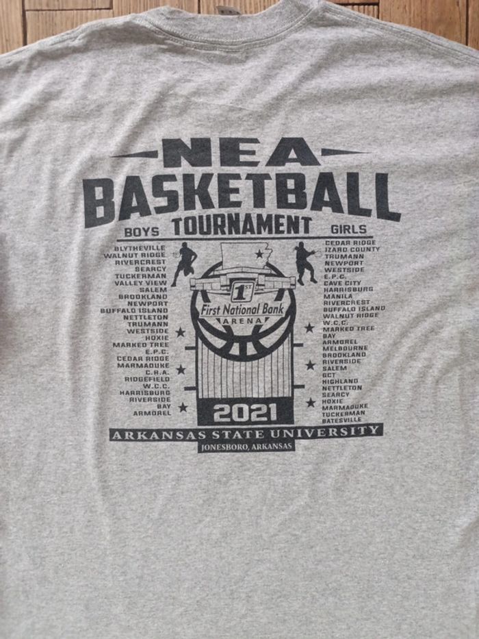 T-shirt basketball Arkansas state university NEA 2021 gris M - photo numéro 3