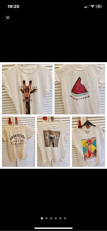 Lot 5 tee-shirts 14 ans