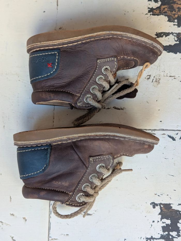 Chaussures montantes en cuir marron Kickers – Taille 25 - photo numéro 2