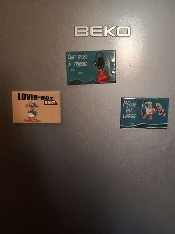 Lot de Magnets aimant décoratif pour frigo 1_ lover-boy doky2_ pêche au large3_ chat balise à tribor