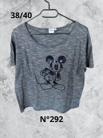 N°292 T-shirt gris Mickey T38/40. Disney.