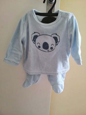 Pyjama 2 pièces en velours (Bleu) 9 mois (71 cm) Mots d'enfants
