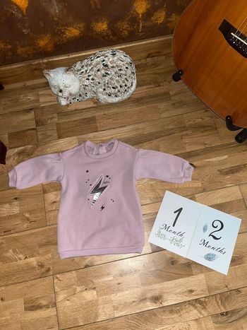 Robe tunique épaisse rose poudré ikks très bon état 12mois/74cm