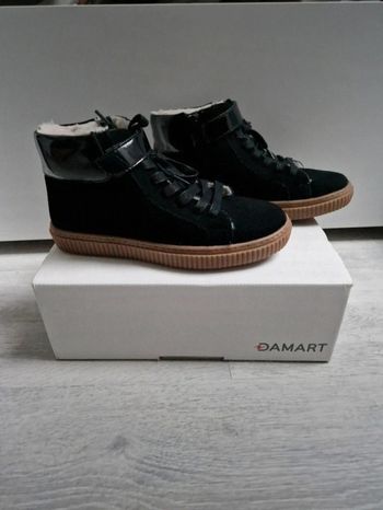 Tennis baskets montantes noires Damart pointure 36 neuves Croûte de cuir et fourrées thermolactyl