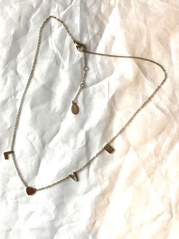 Collier Pendentif Love Amour Cœur Petites Lettres Caractères Pendants Bijou Doré Fantaisie Femmes