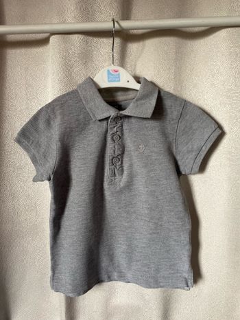 T-shirt polo gris manches courtes 4 ans Kiabi