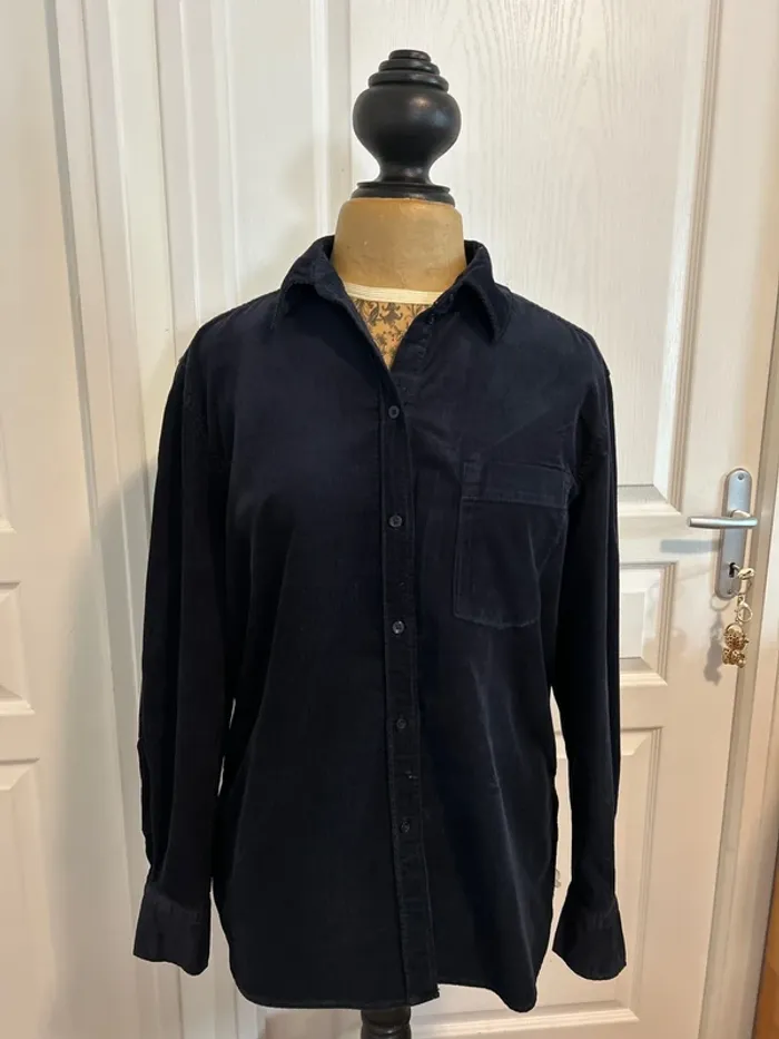 H&M chemise velours marine taille S