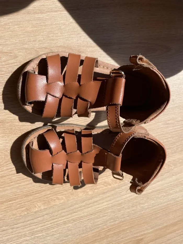 Sandales montantes à brides en cuir - photo numéro 7