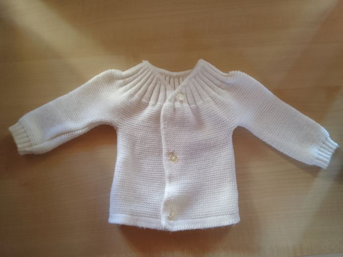 Gilet bébé naissance blanc