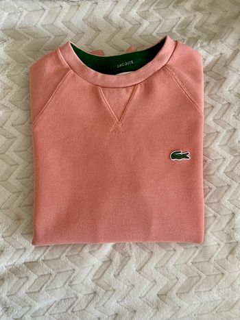 Sweat Lacoste rose saumon texturé – Taille 36 / S – Très bon état