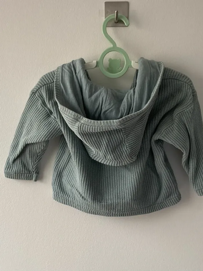 Sweat zippé Verbaudet vert 12 mois très bon état - photo numéro 2