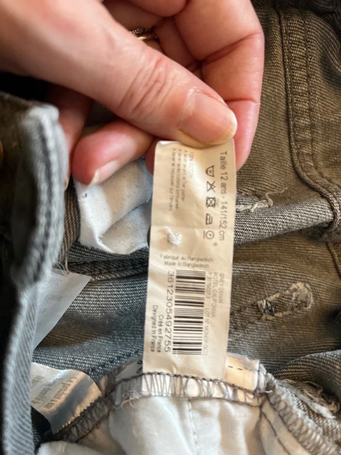 Jean court taille haute gris 12 ans - Monoprix Teens - photo numéro 5