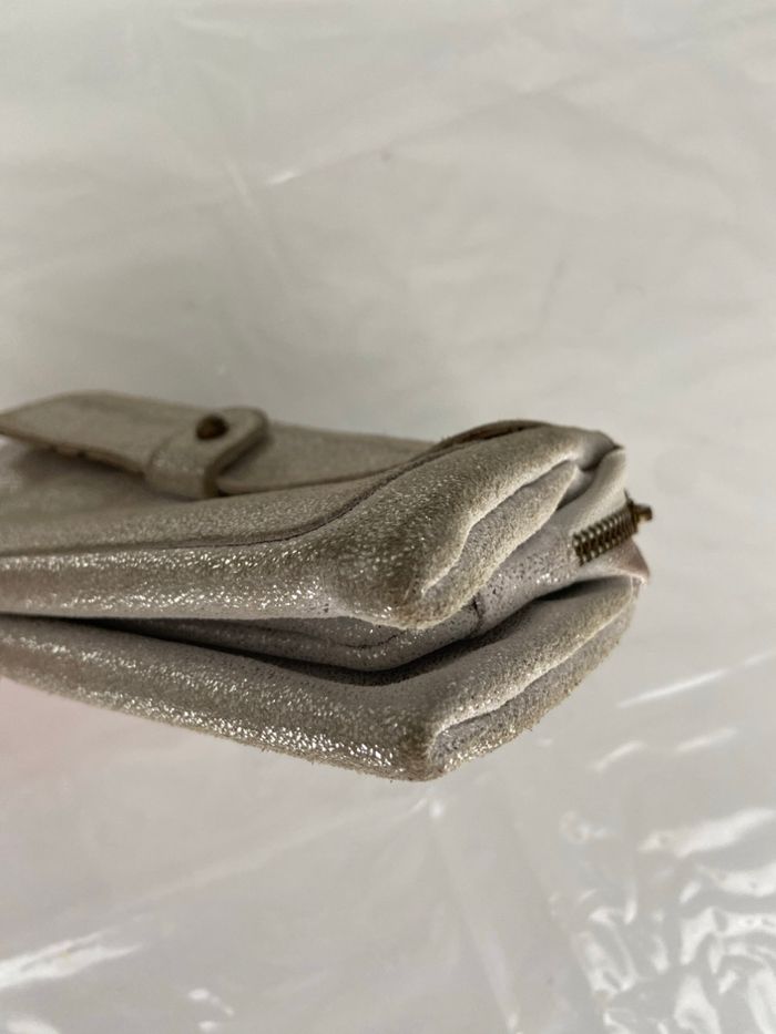 Portefeuille / Pochette Lollipops Atelier - Cuir Irisé Champagne / Argent - photo numéro 10