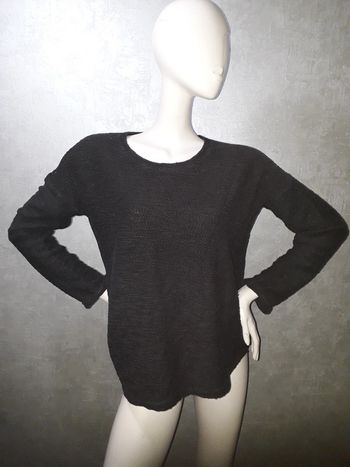 pull marron en voile noir au dos jennyfer taille 40