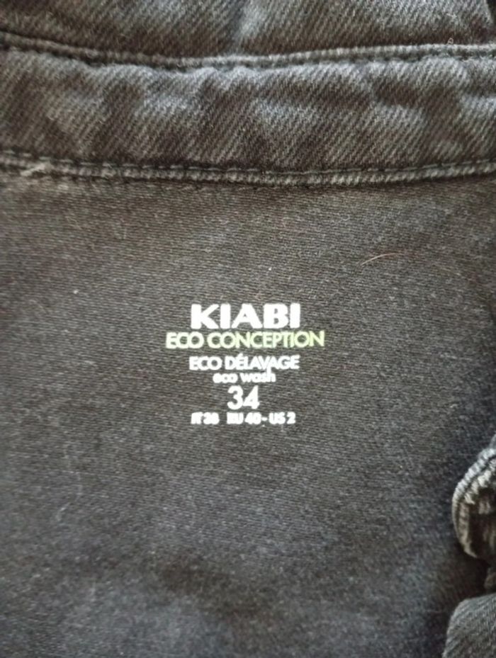Robe "chemise" en jean noire Kiabi taille 34 - photo numéro 3