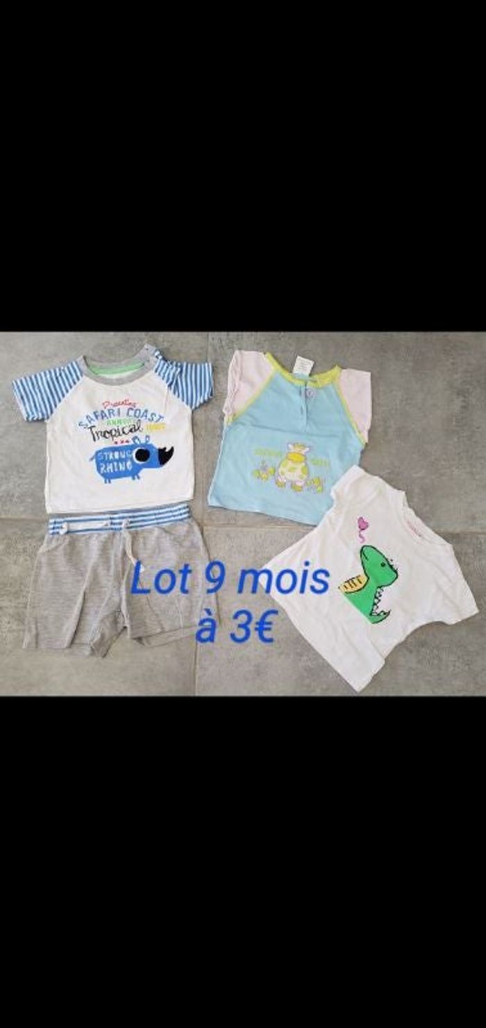 lot de vêtements garçon 9 mois été