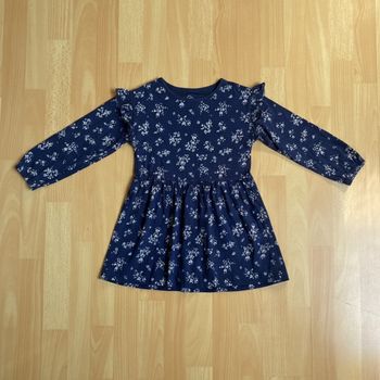 Robe courte manches longues fleurs volants TEX – 6/7 ans
