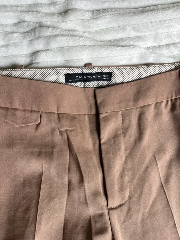 Pantalon droit camel zara - photo numéro 2