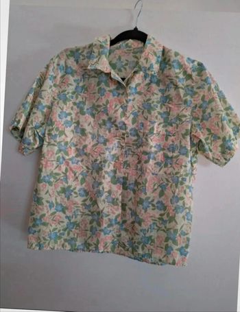 Chemise manches courtes vintage imprimé floral