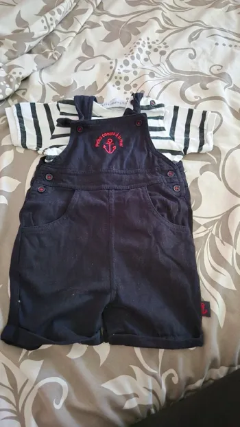 Ensemble salopette t-shirt garçon