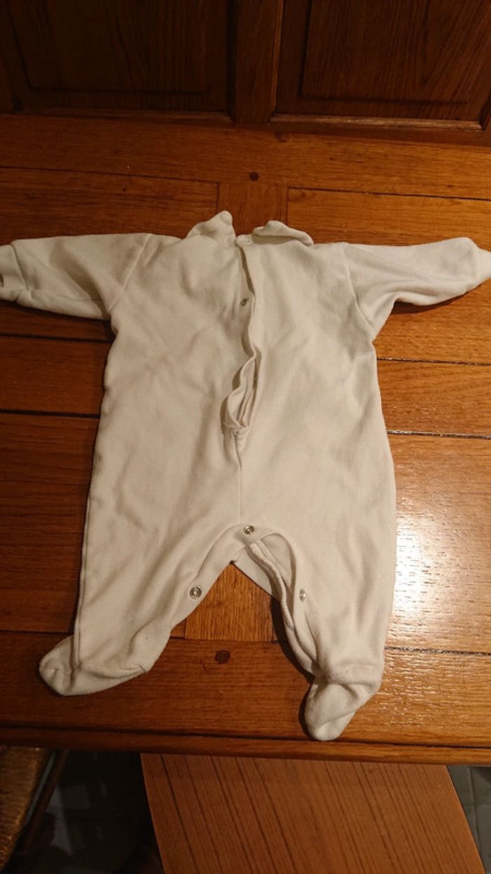 Pyjama blanc bébé nouveau né fille 3 mois - photo numéro 3
