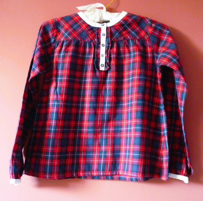 chemise fille 10 ans jacadi carreaux 10 ans TBE manches longues